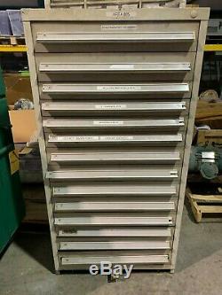 Used Stanley Vidmar Style 14 Drawer Cabinet Tool Parts Storage