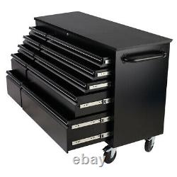 10/15 Drawers Tool Storage Chest Black Roll Cab Roller Cabinet Chest Black/Wood