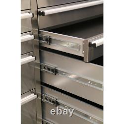 10 Drawer & Cupboard Stainless Steel Mobile Tool Cabinet SealeyAP7210SS