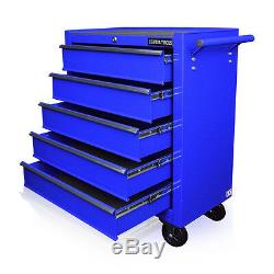 130 Us Pro Blue Tools Chest Tool Box Roller Cabinet 5 Drawers Mechanics