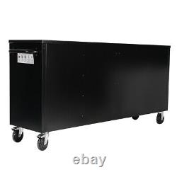 15Drawer Tool Storage Box Workshop Cabinet Chest Tool Box Trolley Black Lockable