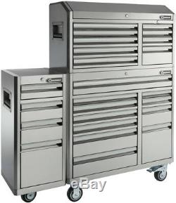 16-in X 41-in 4-Drawer Rolling Tool Cabinet Stainless Steel Ball Bearing Glides