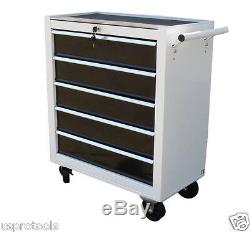 193 Us Pro Tools White With Black Steel Chest Tool Box Roller Cabinet 5 Drawers
