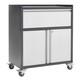 1 Drawer 2 Doors Garage Workshop Metal Tool Cabinet Cupboards On Wheels Lockable