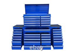 22 US PRO Tools Blue Tool Chest Box Steel Drawers Snap It Up 2 side cabinet 75