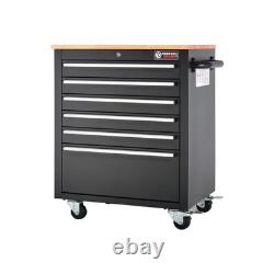 26 Powder-Coated Roller Tool Cabinets with Wooden Worktops 6 Drawer Heavy