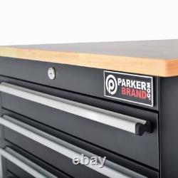 26 Powder-Coated Roller Tool Cabinets with Wooden Worktops 6 Drawer Heavy