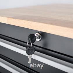 26 Powder-Coated Roller Tool Cabinets with Wooden Worktops 6 Drawer Heavy