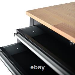 26 Powder-Coated Roller Tool Cabinets with Wooden Worktops 6 Drawer Heavy