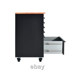 26 Powder-Coated Roller Tool Cabinets with Wooden Worktops 6 Drawer Heavy