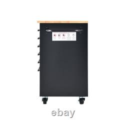 26 Powder-Coated Roller Tool Cabinets with Wooden Worktops 6 Drawer Heavy