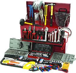270 piece hand tools kit in 9 drawer red metal storage box chest Hilka Tool Set