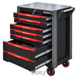 27in 7 Drawer Tool Chest Roller Cabinet With Tools Red Black Manarola MANR7DR