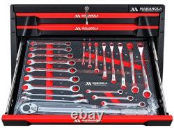 27in 7 Drawer Tool Chest Roller Cabinet With Tools Red Black Manarola MANR7DR