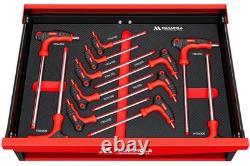 27in 7 Drawer Tool Chest Roller Cabinet With Tools Red Black Manarola MANR7DR