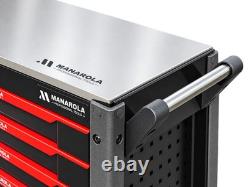 27in 7 Drawer Tool Chest Roller Cabinet With Tools Red Black Manarola MANR7DR
