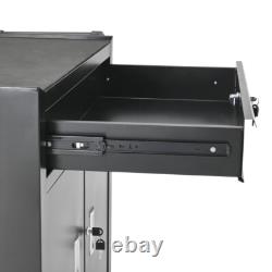 2 Door Tool Chest Cabinet Large Drawer Roller Wheels Tools Holder Cart Warehouse