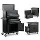 2-in-1 Garage Tool Storage Cabinet 6-drawer Rolling Tool Chest Withwheels & Hooks