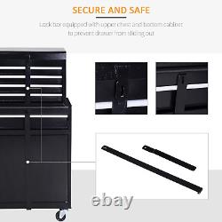 2 in 1 Metal Tool Cabinet Cart Storage Box Cabinet With 4 Drawers Pegboar