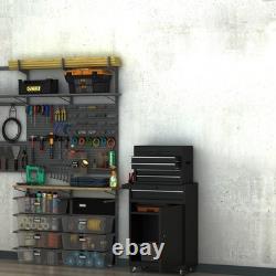 2 in 1 Metal Tool Cabinet Cart Storage Box Cabinet with 5 Drawers Pegboard Chest