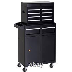 2 in 1 Metal Tool Cabinet Cart Storage Box Cabinet with 5 Drawers Refurbished