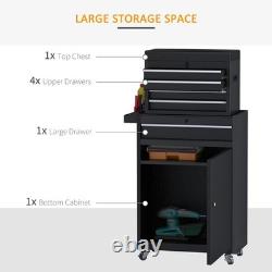 2 in 1 Metal Tool Cabinet Cart Storage Box Cabinet with 5 Drawers Refurbished