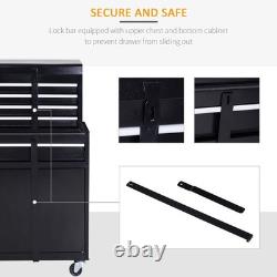 2 in 1 Metal Tool Cabinet Cart Storage Box Cabinet with 5 Drawers Refurbished