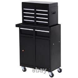 2 in 1 Metal Tool Cabinet Cart Storage Box Cabinet with 5 Drawers Refurbished