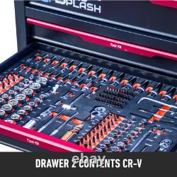 351pc CR-V Tool Kit Aluminium Tool Chest Rolling Cabinet with Drawers