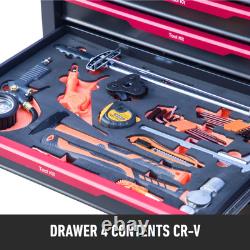 351pc CR-V Tool Kit Aluminium Tool Chest Rolling Cabinet with Drawers