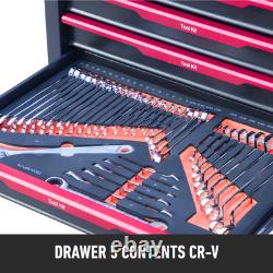 351pc CR-V Tool Kit Aluminium Tool Chest Rolling Cabinet with Drawers