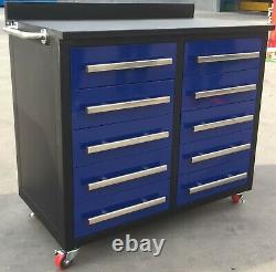 3.5' Heavey Duty Work Bench/tool Cabinet C/w 10 Drawers On Casters