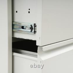 3-Drawer File Cabinet Lockable Filing Cabinet White for Home Office Garage Tool