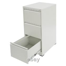 3-Drawer File Cabinet Lockable Filing Cabinet White for Home Office Garage Tool
