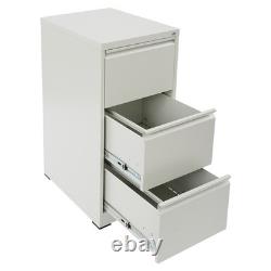 3-Drawer File Cabinet Lockable Filing Cabinet White for Home Office Garage Tool
