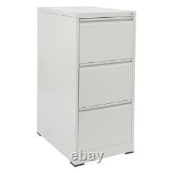 3-Drawer File Cabinet Lockable Filing Cabinet White for Home Office Garage Tool