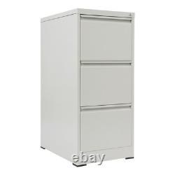 3-Drawer File Cabinet Lockable Filing Cabinet White for Home Office Garage Tool