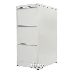 3-Drawer File Cabinet Lockable Filing Cabinet White for Home Office Garage Tool