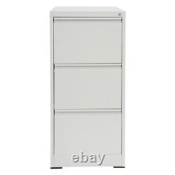 3-Drawer File Cabinet Lockable Filing Cabinet White for Home Office Garage Tool