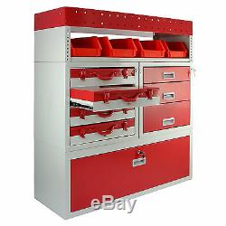 3 x Van Racks Metal Storage Shelving & Van Racking Drawers Steel Red Tool System