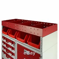 3 x Van Racks Metal Storage Shelving & Van Racking Drawers Steel Red Tool System