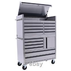 41 Stainless Steel Roller 14 Drawer Work Bench Tool Box Chest Cabinet