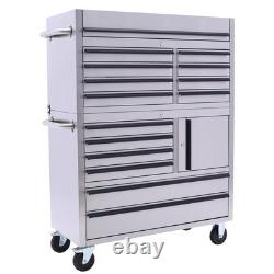 41 Stainless Steel Roller 14 Drawer Work Bench Tool Box Chest Cabinet