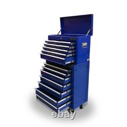 427 Tool Box Roller Cabinet Steel Chest 16 Drawers Gloss Blue Us Pro Tools