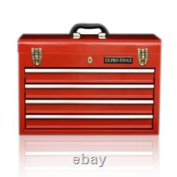 43 US Pro Tools Top Tool Box Chest cabinet mobile steel storage red 4 DRAWER
