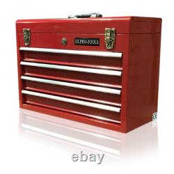 43 US Pro Tools Top Tool Box Chest cabinet mobile steel storage red 4 DRAWER