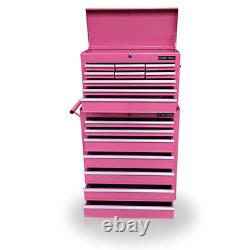 445 Tool Box Roller Cabinet Steel Chest 16 Drawers Pink Us Pro Tools