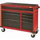 46 In. 8-drawer Roller Cabinet Tool Chest Red/black Textured Mechanic Shop Use