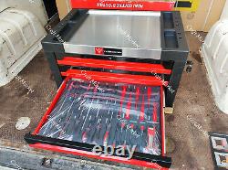 4 DRAWERS WITH TOOLS TOOL BOX STEEL CHEST ROLLER Deluxe Red CABINET