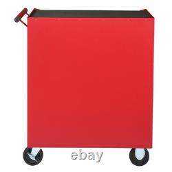 4-Drawer Red Tool Chest Metal Storage Cabinet Rolling Tool Box on Wheels UK